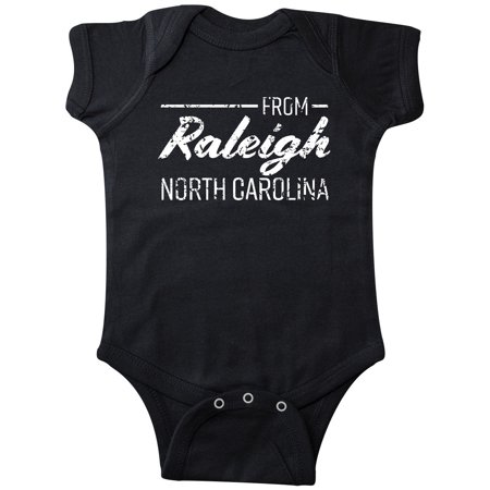 

Inktastic From Raleigh North Carolina in White Distressed Text Gift Baby Boy or Baby Girl Bodysuit