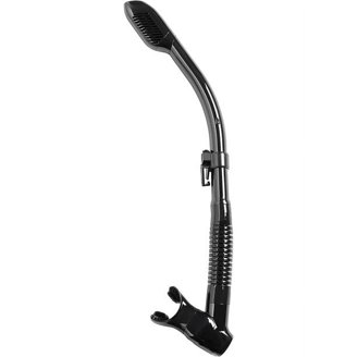 Scuba Choice Semi-Dry Silicone Snorkel With Splash Guard - 16 Inch Adult Snorkeling Gear, Silver Grey 1 thumbnail image