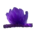 thumbnail image 2 of Diadema de plumas, tocado decorativo de plumas para actuaciones escénicas de Halloween Púrpura, 2 of 9