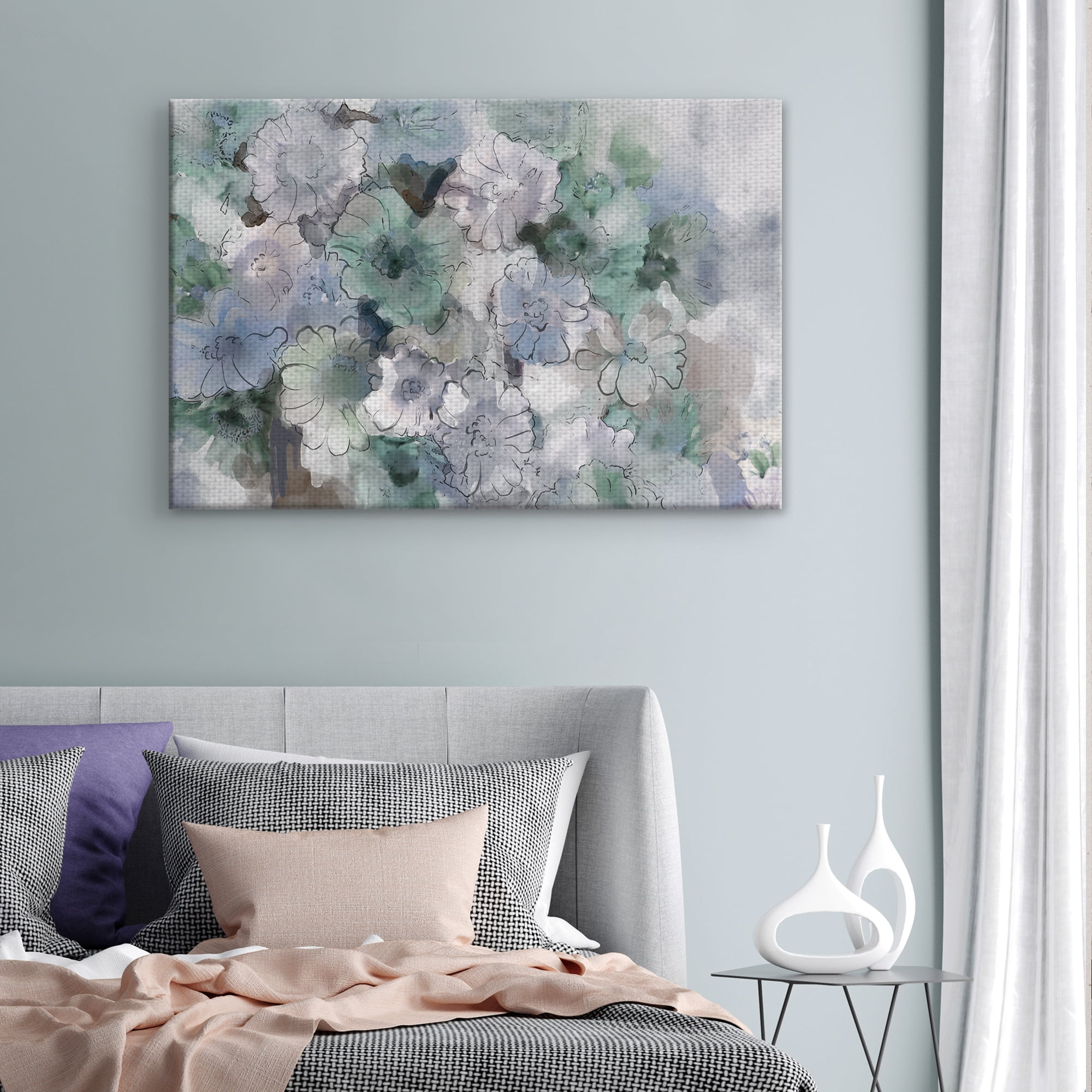 Fine Art Canvas Zinnia Dream Blues by Studio Arts Canvas Art Print