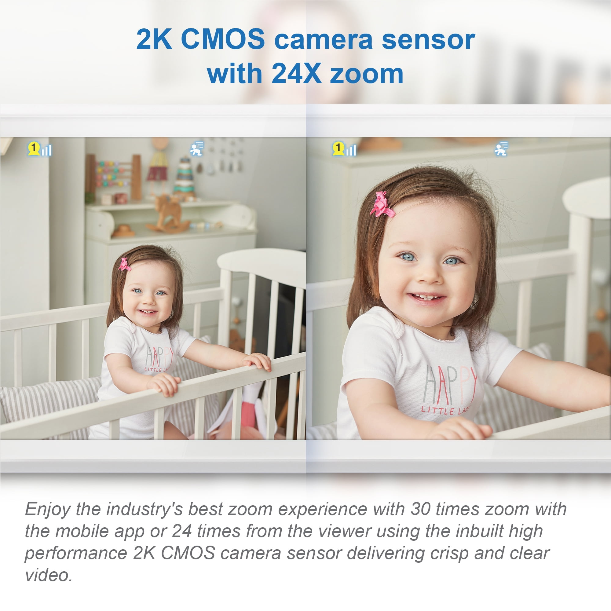VTech RM5856-2HD Baby Monitor – 1080p Wifi, 5″ Screen + 2 Cameras, Night-Light, Remote Access