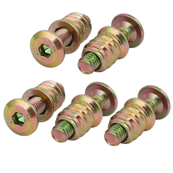 Unique Bargains 5pcs Wooded Furniture Connecting Fitting M6x25mm Hex Socket Bolt w Insert Nut