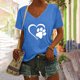 thumbnail image 2 of Camisas con estampado informal con estilo para mujer, camisetas holgadas de manga corta de talla grande, blusa con cuello en V OAVQHLG3B Store lin121212, 2 of 5