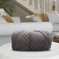 thumbnail image 3 of 1kg Velvet Chunky Yarn Arm Knitting Tubular Crocheting Weaving Cushion Pet Crocheting Weaving Cushion Rug Making Hand Knit Pet Bed Crocheting Deep Gray, 3 of 9