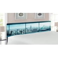 thumbnail image 2 of New York Headboard, Aerial View of a Big Crowded Modern City from the Office New York Buildings Urban, Upholstered Decorative Metal Bed Headboard with Memory Foam, King Size, Sky Blue, by Ambesonne, 2 of 4