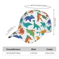 thumbnail image 2 of Fotbe Colorful Dinosaur Gorro Clásico de Béisbol, Gorra Ajustable con Broche Snapback, Gorro de Exterior de Algodón Suave, 2 of 6