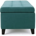 thumbnail image 5 of Mission Fabric Storage Ottoman, Dark Teal Dimensions: 19.25”D x 50.75”W x 16.25”H, 5 of 8