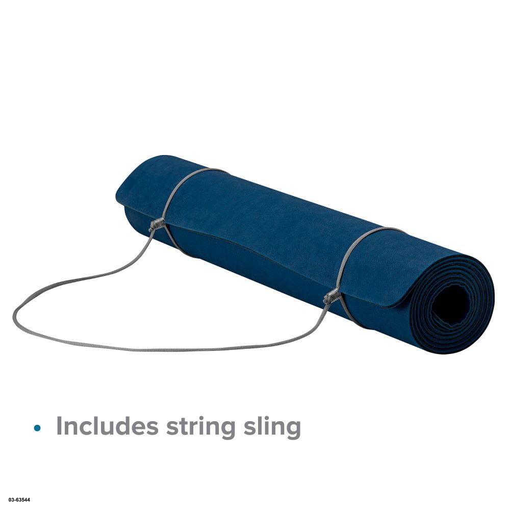 Gaiam Rubber Yoga Mat, Blue, 4mm Thick