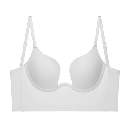 

Push Up Bra Backless Women Bras Low Cut Sexy Plunge Brassiere Open Back Wedding Underwear Invisible Seamless Deep U Lingerie