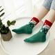thumbnail image 2 of Calcetines Tobilleros Navideños de Calcetines Divertidos de de Santa para Mujer Verde, 2 of 9