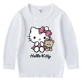thumbnail image 3 of Hello Kitty camiseta de Color sólido para niños primavera otoño nueva camisa de cuello redondo para niños y niñas Camisa de manga larga de algodón para bebés, 3 of 5
