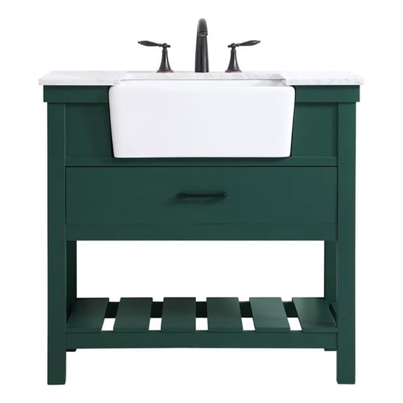 36 inch single bathroom vanity in green
