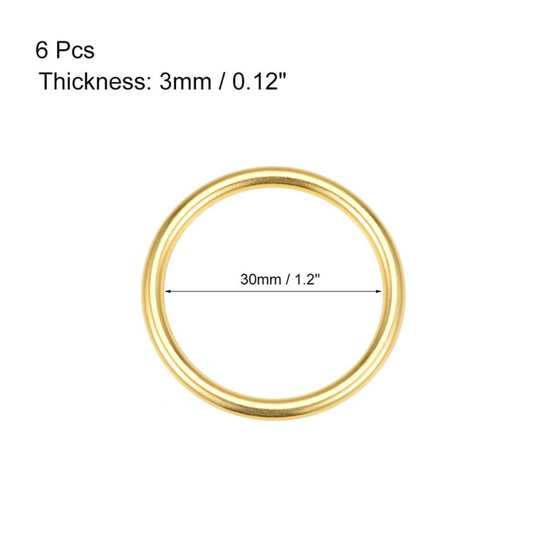 6pcs O Ring Buckle 1.2-Inch(30mm) Zinc Alloy O-Rings Gold Tone for Hardware Bags Belts Craft DIY Accessories, Women's, Size: 1.18
