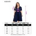 thumbnail image 5 of Women Wrap V Neck Casual Summer Dresses 2024 Short Sleeve Tie Waist Pleated Flowy Wedding Guest Midi Dress, 5 of 5