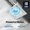 thumbnail image 7 of SPECSTAR Bathroom Exhaust Fan with Light, 165CFM Shower Ventilation Exhaust Fan with 6500K LED Light Combo,Ceiling Mount w/ 4" Duct Hose 2.5 Sones Square Fan, Cool White Light, 7 of 7