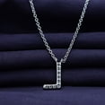 thumbnail image 3 of 18K White Gold Plated Initial Necklace | Moissanite Diamond Alphabet Necklace | Dainty Necklaces for Her | Letter "L" Pendant Necklace |18" + 2" Adjustable Chain, 3 of 6