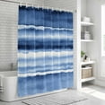 thumbnail image 5 of Blue Stripes Shower Curtain Set - Standard 72" x 72" Washable Bathtub Curtain with 12 Hooks, Watercolor Retro Ombre Abstract Tie Dye Art Waterproof Fabric Stall Shower Curtains for Bathroom Décor, 5 of 6