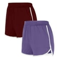 thumbnail image 2 of YOIAVAIOY Womens Sports Yoga Shorts Pack of 2, Comfy Elastic Waist Athletic Dolphin Shorts for Running Cycling Workout Gym Bottoms Wine XL, 2 of 3