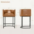 thumbnail image 3 of Dycanpo 27" H Modern Bar Stools Set of 3 with Back and Arms, for Home Kitchen, Brown, 3 of 10