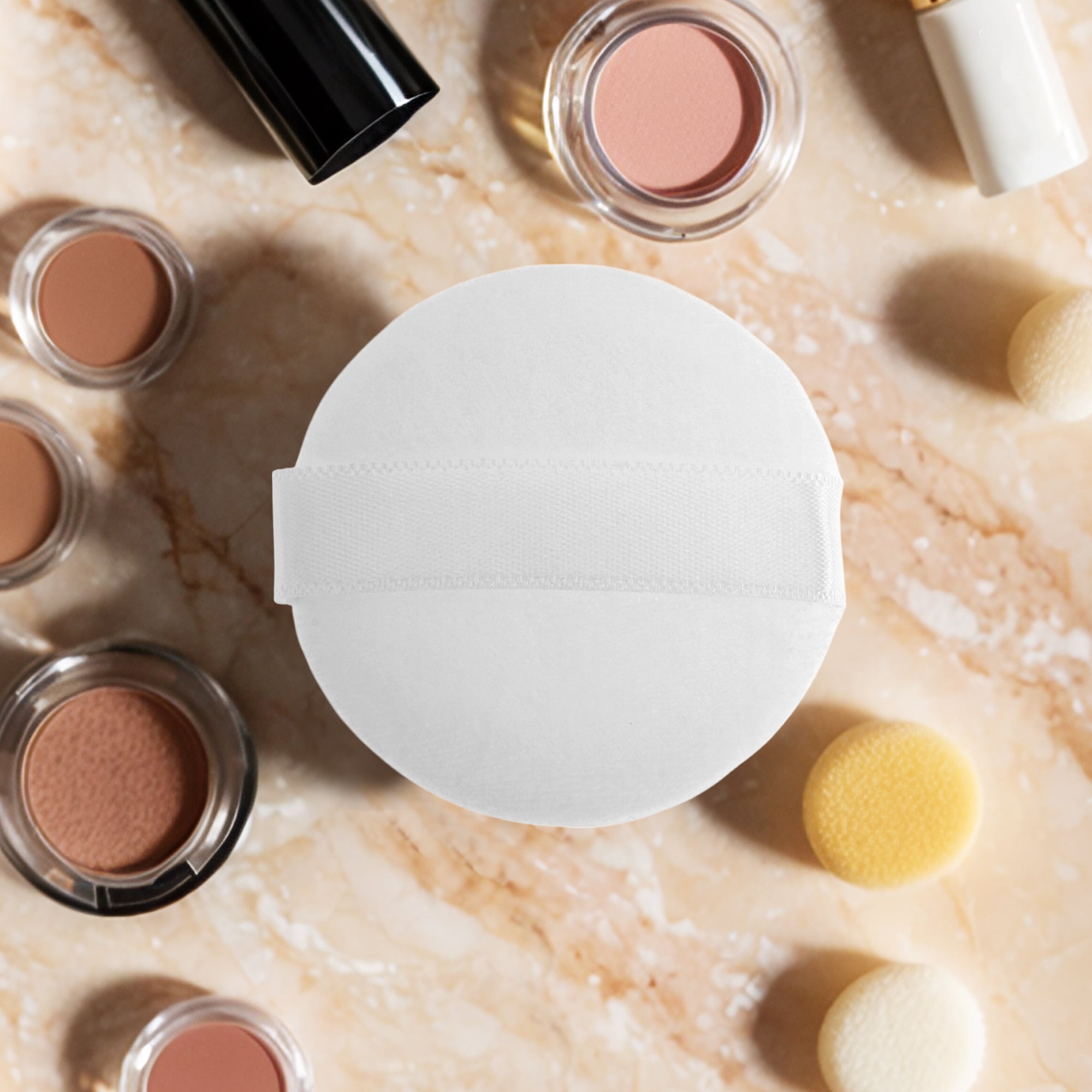 Unique Bargains 1 Pc Round Makeup Puff for Travel Daily Use [1.78"x0.39"] White