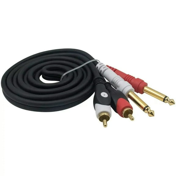 FOR RCA to 1/4 Cable, TS to RCA Cable, Dual 6.35mm 1/4 inch Male TRS Stereo Jack to 2 RCA Male Audio Splitter Adapter Cable 5 Feet/1