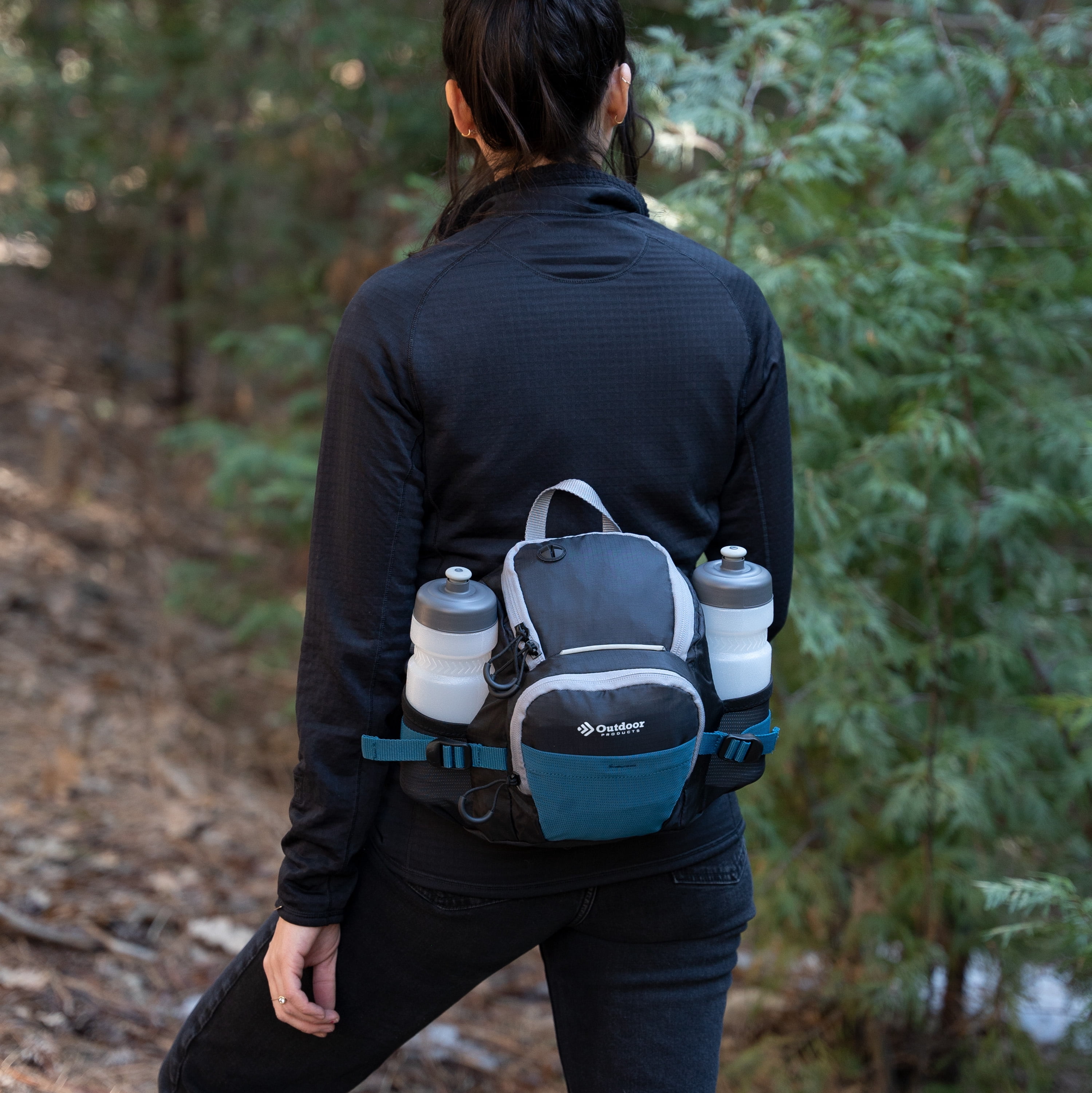 Outdoor Products Sonora 8.5 Ltr on Waist pack Fanny pack, Black, Unisex, Polyester Zipper