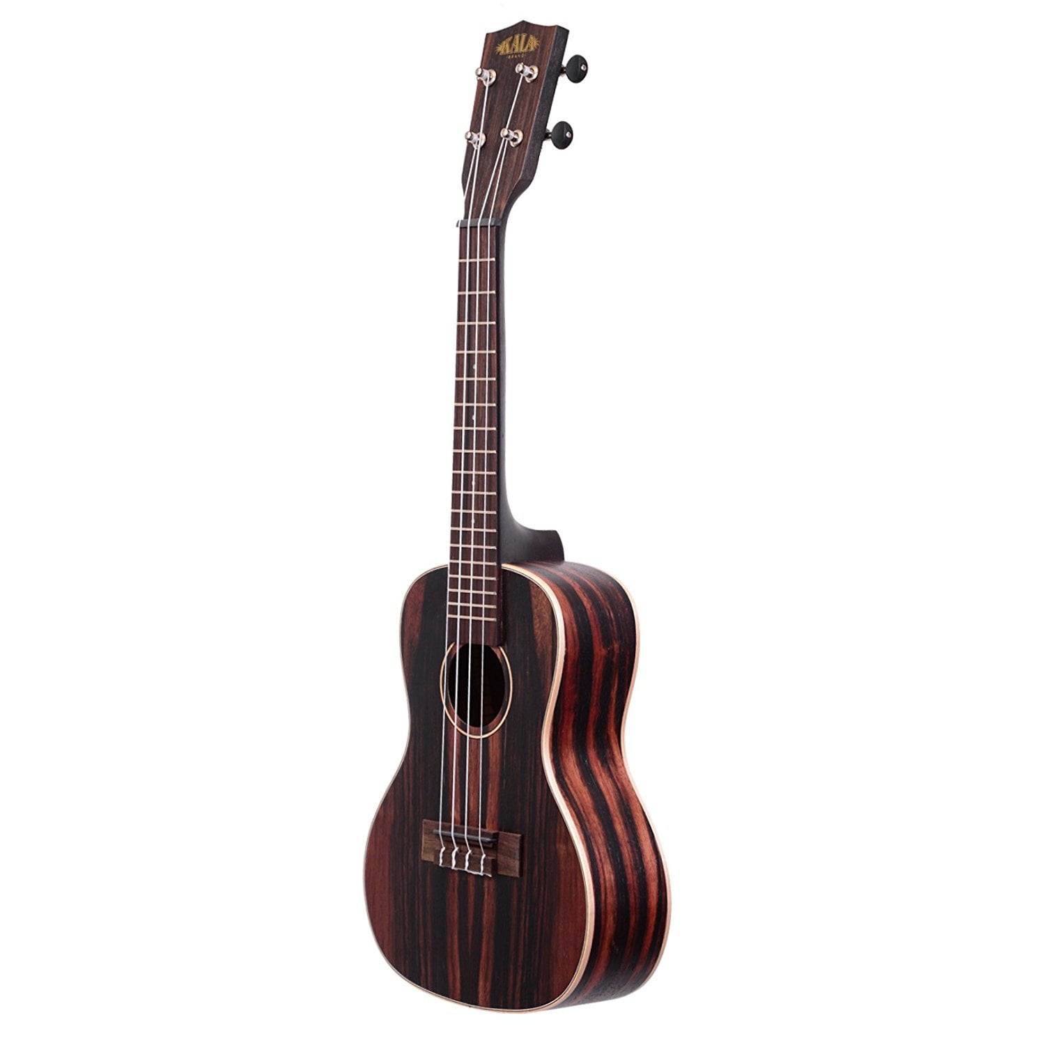 Kala KA-EBY-C Striped Ebony Concert Ukulele Bundle with Gig Bag, Tuner, Austin Bazaar Instructional DVD, and Polishing Cloth