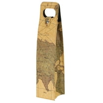 Uxcell Wine Gift Bag, Wine Bag Reusable Leather Wine Tote Carrier for Wine Bottles Portable, Yellow