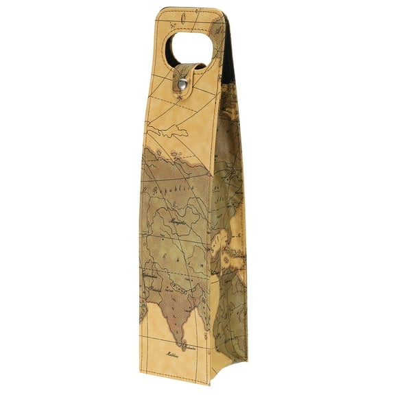 Uxcell Wine Gift Bag, Wine Bag Reusable Leather Wine Tote Carrier for Wine Bottles Portable, Yellow