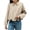 Beige, variant on Women's Faux Suede Bomber Cropped Jacket Fall Lapel Casual Oversized Long Sleeves Trendy Streetwear Coat Outerwear