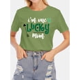 thumbnail image 2 of Anbech Women Graphic Lucky Tshirt St Patricks Day Print Short SLeeve Tee, 2 of 8