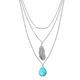 thumbnail image 1 of Guardurnaity Collar de cadena Delicada joyería turquesa Colgantes colgantes Decoraciones Día de San Valentín Collares en capas para mujer Plata Ropa, zapatos y accesorios Miscelánea Plata Guardurnaity AP009200-02, 1 of 6