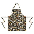 thumbnail image 2 of Black Highland Cow Flower Pattern Apron-Garden Aprons for Women with Pockets-Cotton Linen Waterproof Kitchen Cooking Gardening Aprons Adjustable for Kitchen,Cooking,BBQ and Salon 33x27 Inch, 2 of 7