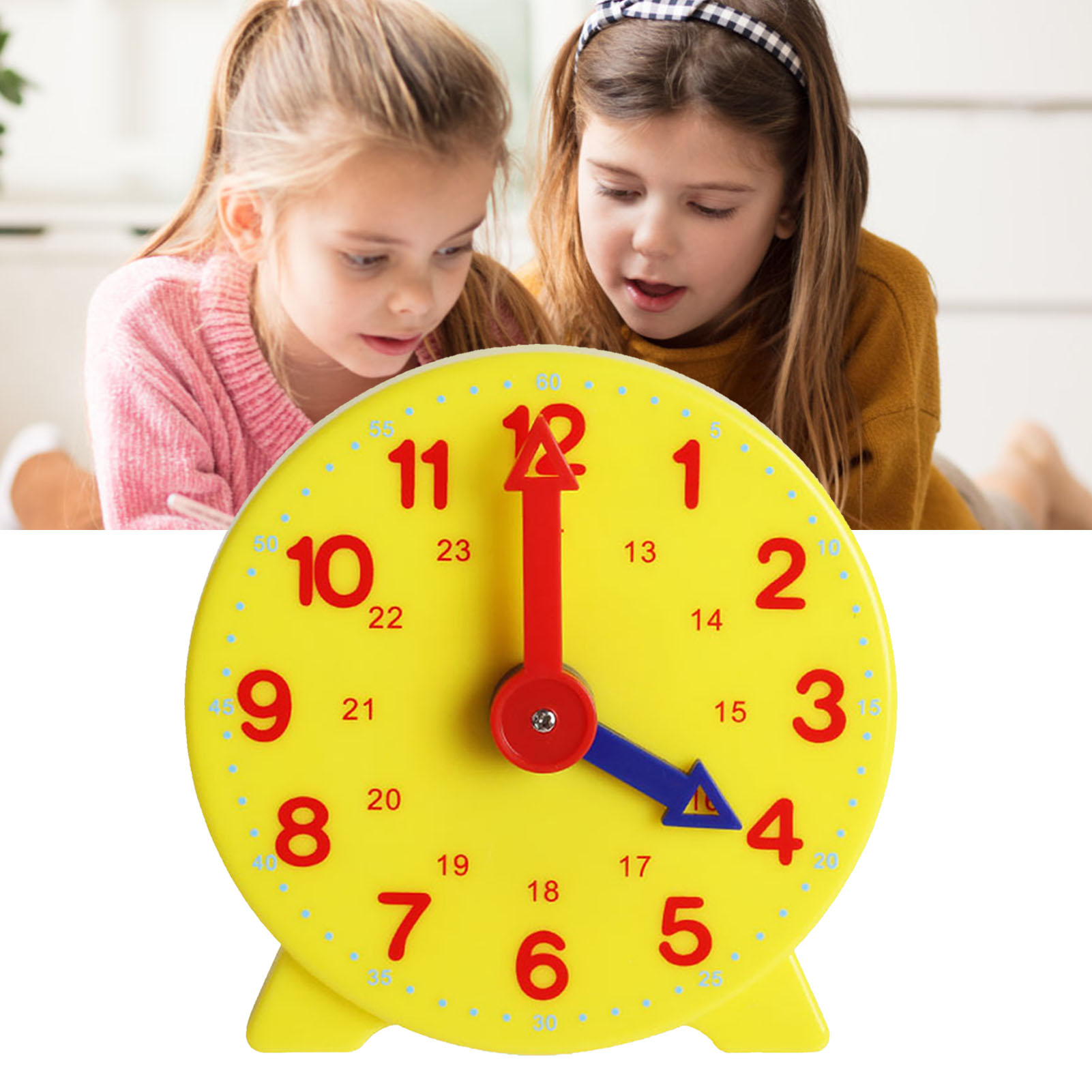 VEAREAR 10cm Plastic Clock Model Early Education Learning Kids Children Toy - image 2 of 6