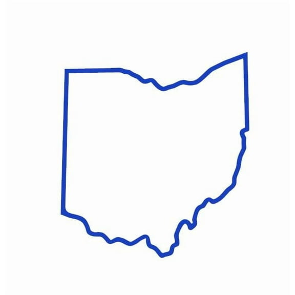 State Map Outline Ohio Vinyl Decal Sticker UV & Waterproof Bumper Window Laptop Automotive Water Bottle Gift accessories – BLUE 4.5"