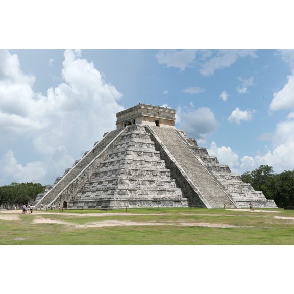 24x36 gallery poster, El Castillo, at Chichen Itza, Mayan pyramid p30