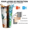 thumbnail image 3 of 16oz Tumblers Pioneer Flower Floral Print Pattern Stainless Steel Vacuum Insulated Double Wall Travel Tumbler Cups Mug with Lid and Straw,Cleaning Brush for Coffee,Tea, 3 of 4