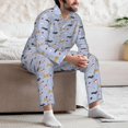 thumbnail image 7 of Naloa Dogs Are Running Men’s Pajamas Set - Long Sleeve Button Down Sleep Shirt and Pajama Bottoms Sleepwear Set-XX-Large, 7 of 7