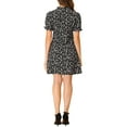 thumbnail image 3 of INSPIRE CHIC Women's Floral Ruffle V Neck Puff Sleeves Chiffon Mini Dress, 3 of 6