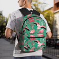 thumbnail image 7 of Haiem Tropical Flamingo Lightweight Backpack for School, Classic Basic Water Resistant Casual Daypack for Travel with Bottle Side Pockets, 7 of 7