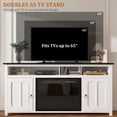thumbnail image 4 of Waleaf 58" Farmhouse Fireplace TV Stand up to 65" with 23" Electric Fireplace,Media TV Console with Open Storage Shelves and Cabinets for Living Room, 4 of 7