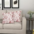 thumbnail image 3 of Burgundy Red Floral Pillow Covers 16x16 Inch Set of 2 White and Red Flower Decoration Throw Pillow Covers Red Morden Outdoor Pillowscase Cotton Linen Cushion Covers for Sofa Couch Bedroom Home Decor, 3 of 6