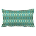 thumbnail image 1 of BOSDECO Elegant Aqua Blue Gold Geometric Pattern Pillowcase Cushion Cover 20x30 inch, 1 of 1