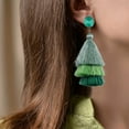 thumbnail image 3 of Boucles d'Oreilles Pompon pour les Femmes Boucles d'Oreilles Rouges en Couches Boucles d'Oreilles Bohèmes avec des Pierres Précieuses Irrégulières Déclaration Boucles d'Oreilles pour les Femmes, 3 of 11