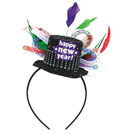 New Year's 'Jewel Tones' Deluxe Mini Top Hat Headband (1ct)