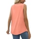 thumbnail image 4 of Camisetas de Tirantes de Verano para Mujer, Corte Holgado, Túnicas Plisadas, Escote Redondo, Sin Mangas, Encaje, Dobladillo Curvo, Fluidas. Rosa Coral L, 4 of 7