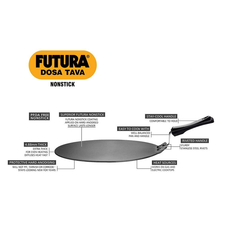 Futura Non Stick Dosa Tawa 33cm NDT33 Black Futura Hard Anodised Sauce Pan 1.5 Liters Black AS15 Combo Walmart