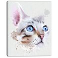 thumbnail image 2 of Chat aux Yeux Bleus Aquarelle - Impression sur Toile d'Art Animal, 2 of 4