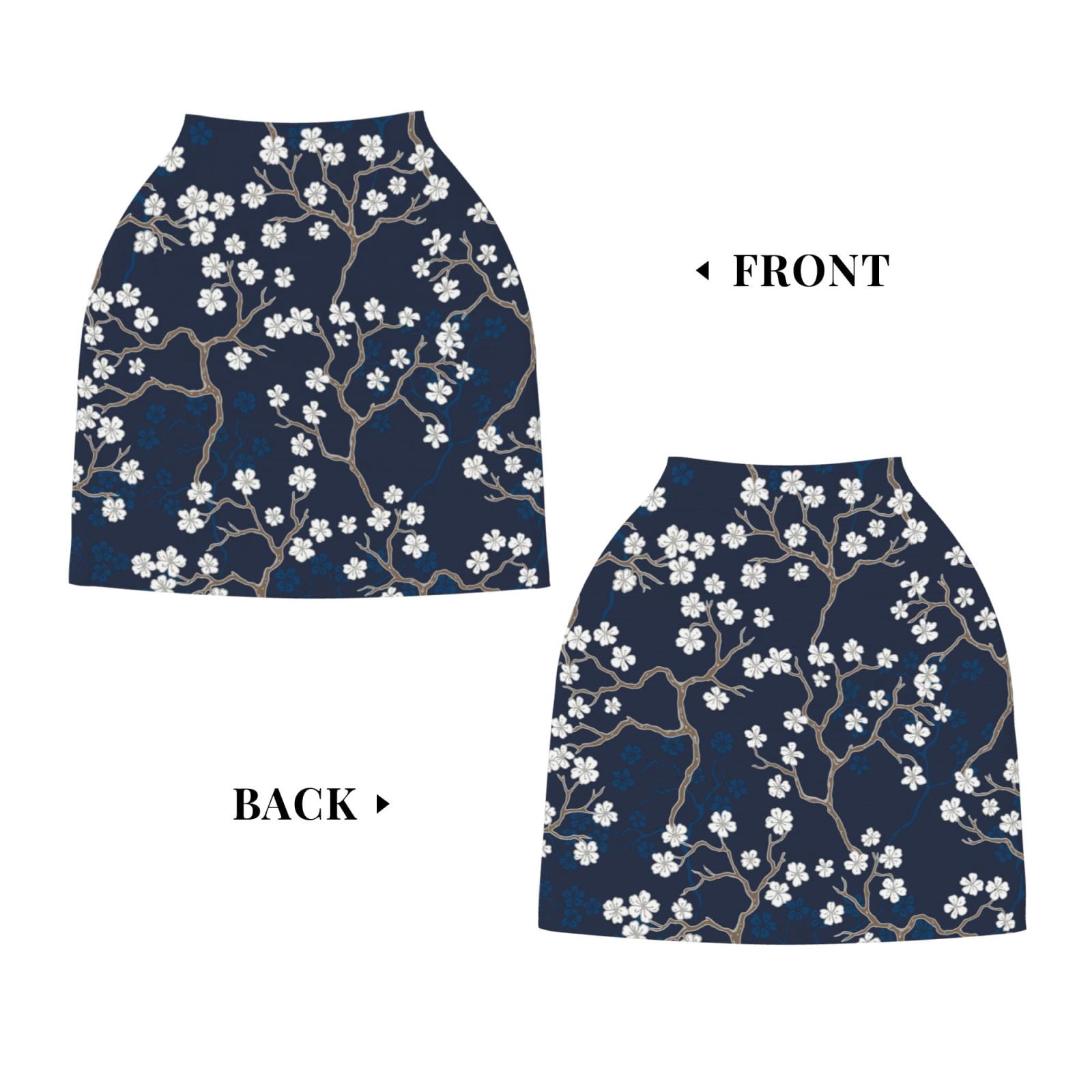 Fotbe Cherry Blossoms on Navy Background Pattern Car Seat Covers for Babies, Nursing Breastfeeding Cover Infant Carseat Canopy, Soft Stretchy Carrier Cover