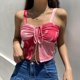 thumbnail image 4 of Tops sin mangas Pompotops mujer Chaleco con estampado de tinte anudado camisetas cortas sexis a la moda Talla S M L, 4 of 9